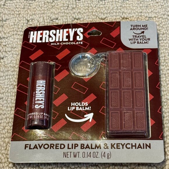New Hershey's Chocolate Lip Balm, Lip Balm Holder, Keychain - Picture 1 of 1